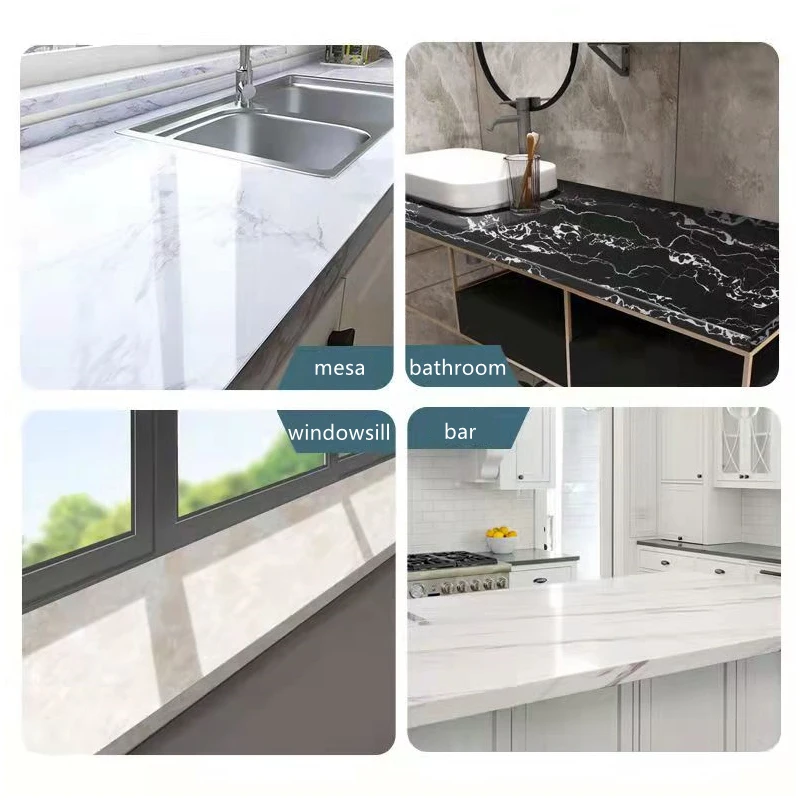 Marble Desktop Stickers Kitchen Waterproof And Oil-proof Self-adhesive Dining Table Old Furniture Refurbished Cabinet Stickers