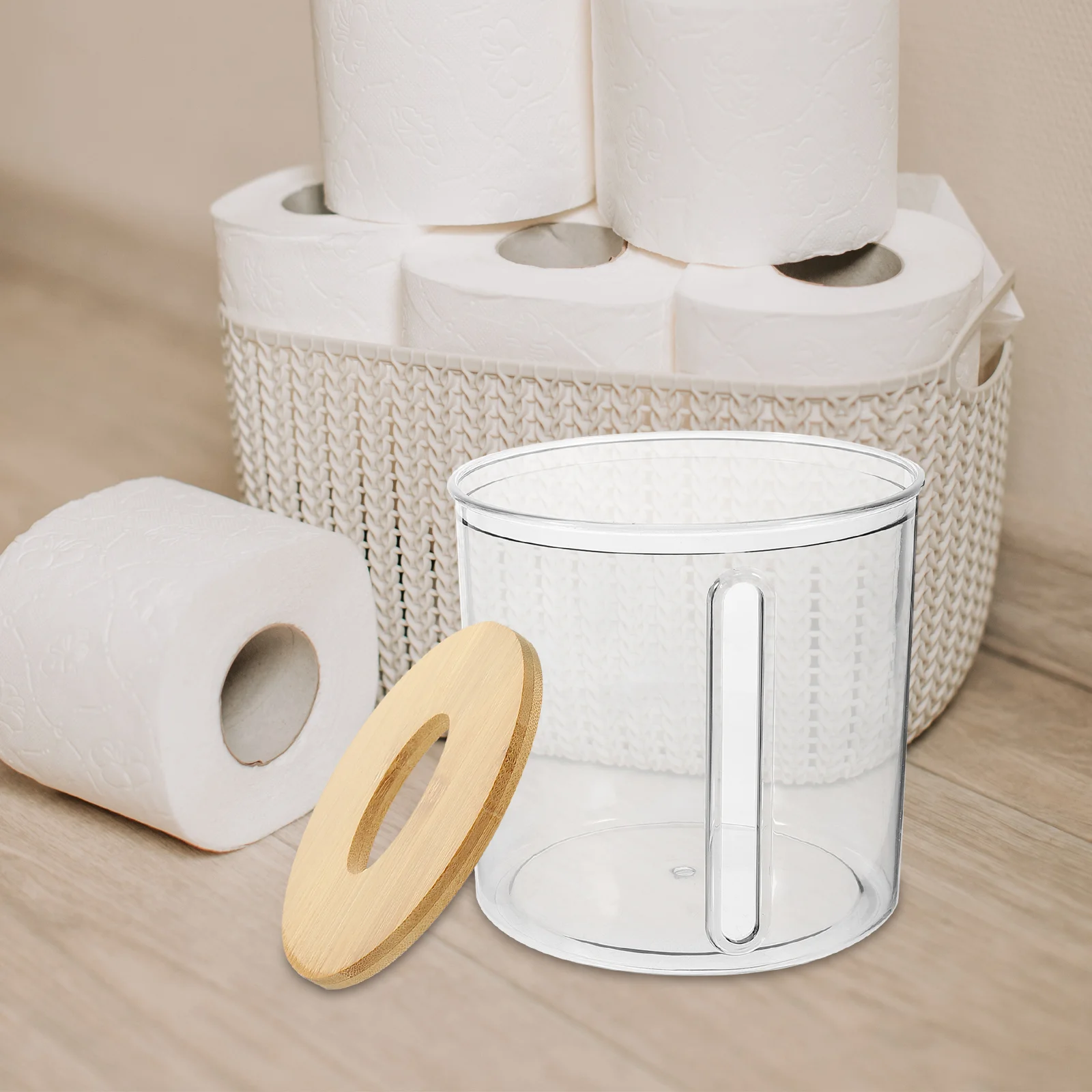 

Stylish Round Tissue Box Cover Clear Design Practical Home Office Car Hotel Decor Clear Tissue Box Holder