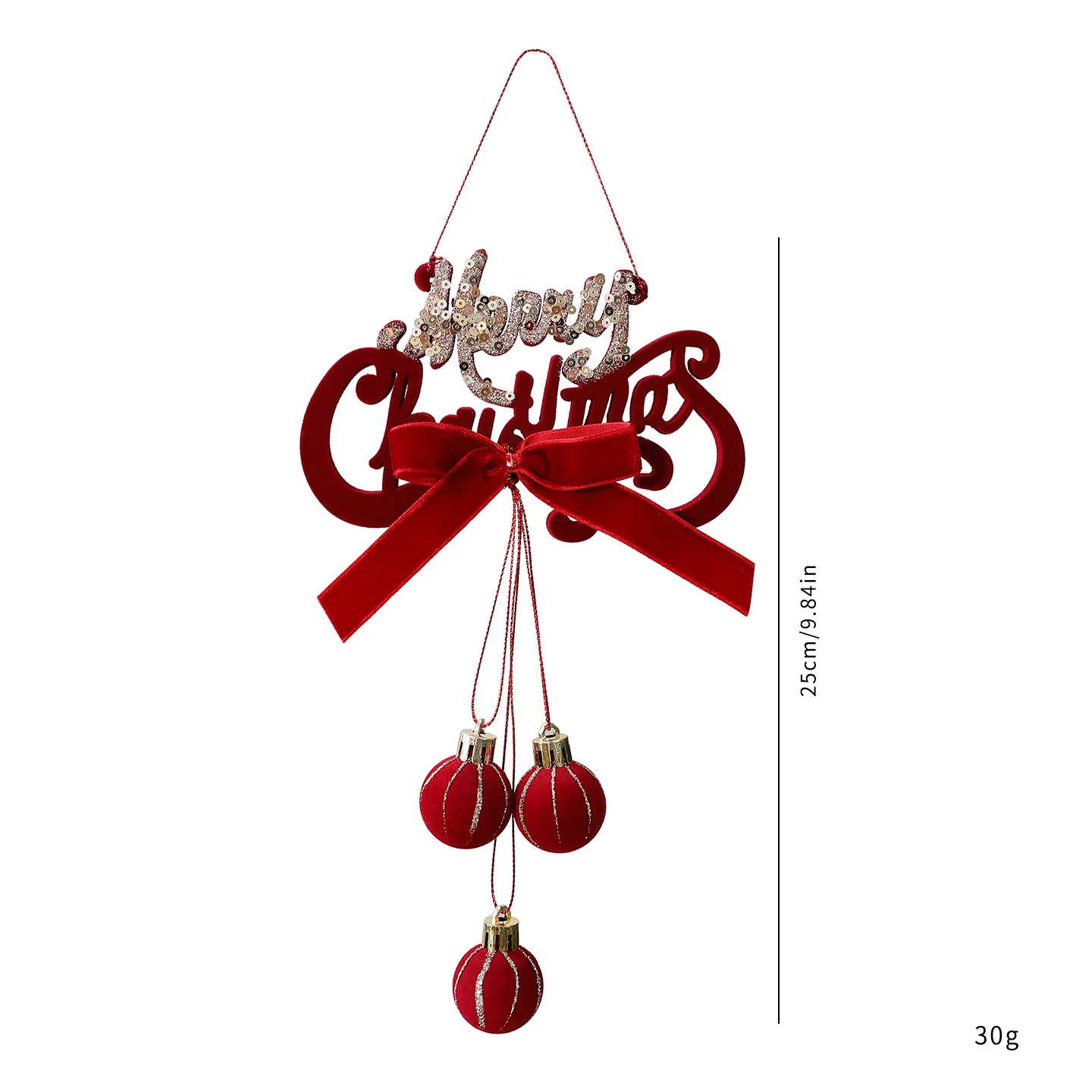 Christmas decorations, window flocking, red bell pendant scene arrangement, household door hanging store atmosphere props
