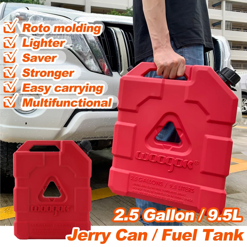 9.5L Portable Plastic Water Cans Gas Fuel Tank Emergency Backup SUV Motorcycle Petrol Diesel Storage Gas Tank with Lock Mounting