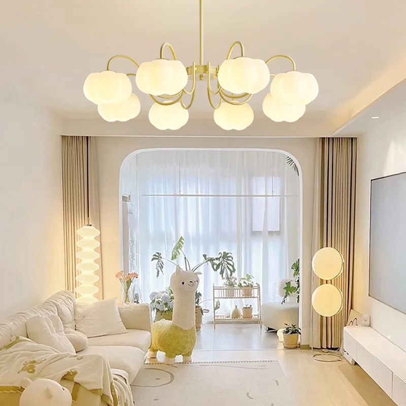 

Vintage Modern Chandeliers For Living Room Decorate Milk White Bedroom Dining Room Loft Nordic Ceiling Home Decoration Lamp