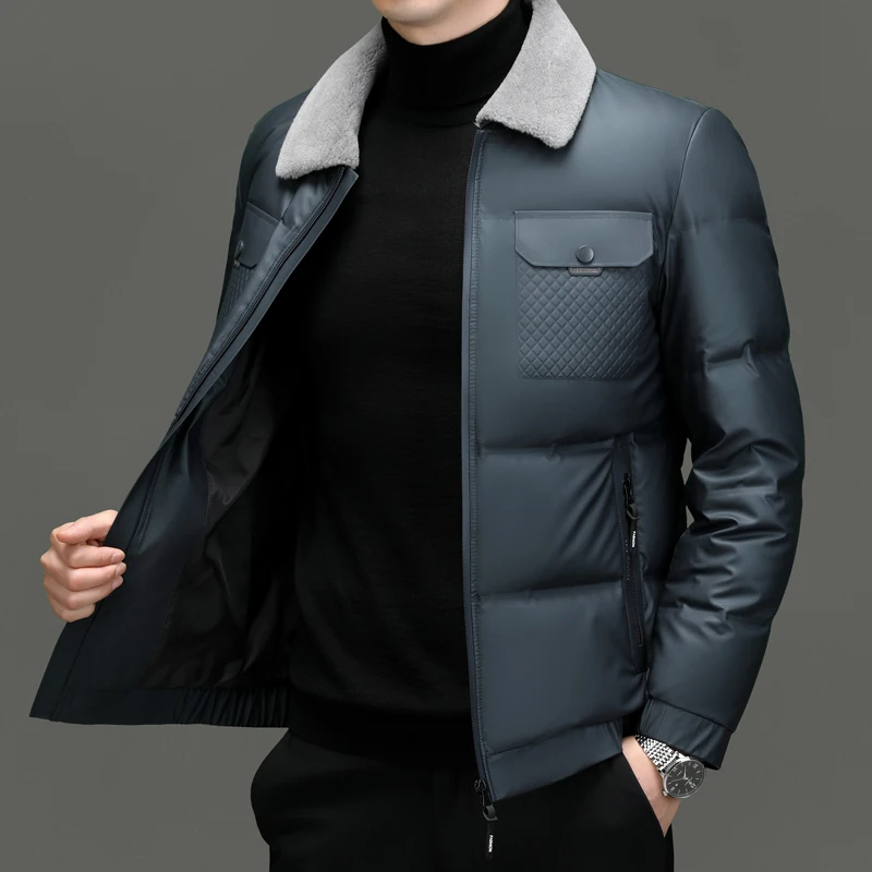 2024 new arrival winter jacket 90% white duck down jackets men,mens fashion thicken warm parkas trench coat male clothing