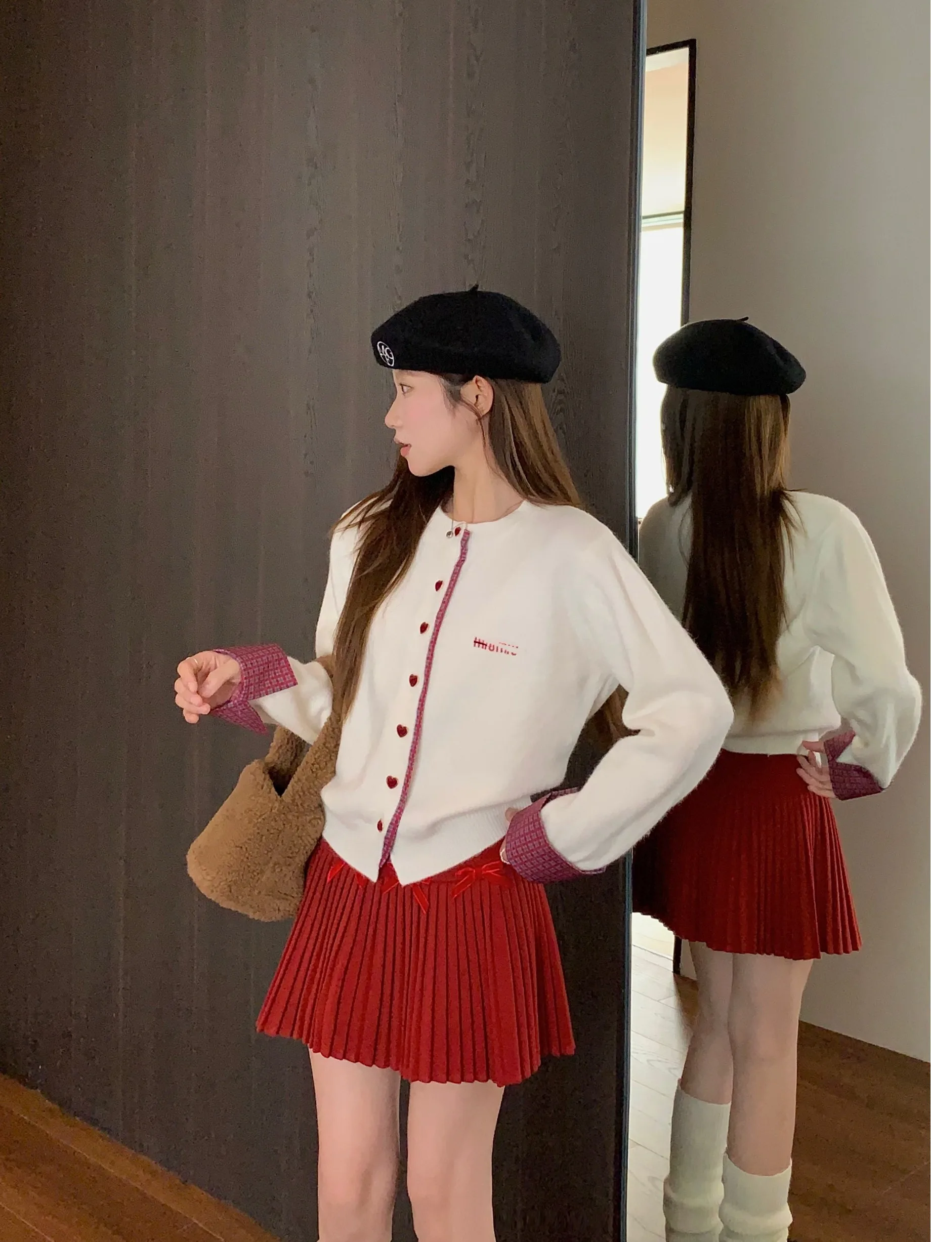 

Вязаный кардиган Sweet Heart с пуговицами, женский, весенний, новый, в клетку, в стиле Lazy, модный, средней мягкости