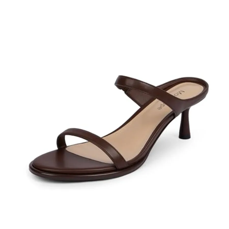 

Modatope Two Strap Heeled Sandals for Women Kitten Heel Rounded Toe Heels Women Slip on Open Toe Sandals