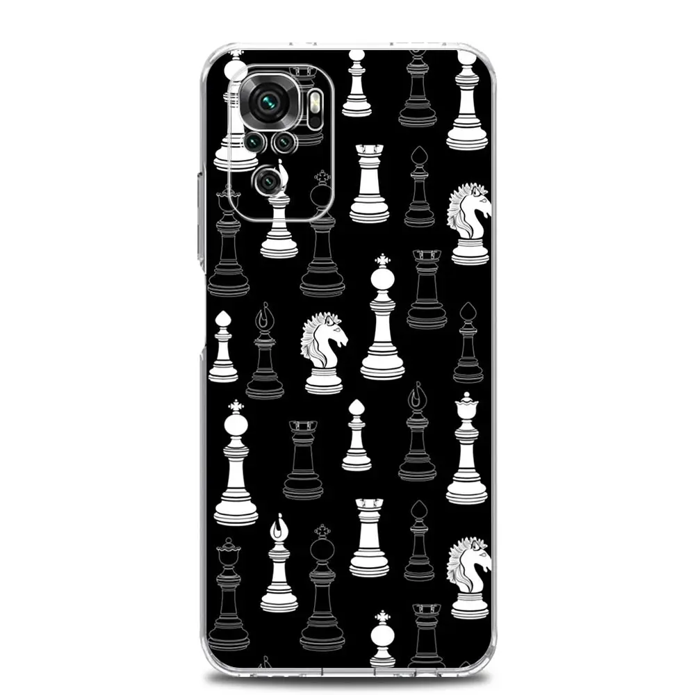 Cassa del telefono Per Xiaomi Redmi Nota 14 13 12 4G 9S 9 10 11 Pro Plus 5G 14C 13C 12C 10C 9A Trasparente Morbido TPU Copertura scacchiera arte