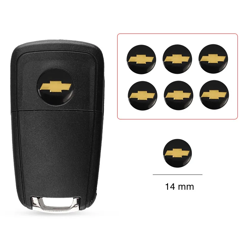 5Pcs Car Remote Key Emblem Sticker Aluminum Keys Decoration Decal For Chevrolet Cruze Spark Captiva Suburban Camaro Malibu