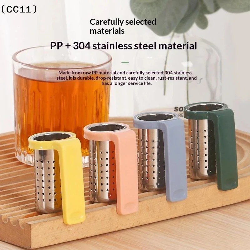 Stainless Steel Clip Hanging On Cup Tea Strainer Cup Clamp Tea Infuser With Handle Fine Filter For Home Office Daily〔CC11〕