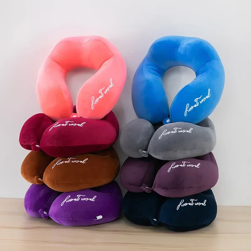 Travel Neck Pillow Travel Neck Cushion Durable U-Shaped Travel Portable Neck Pillow Airplan Soft Pillow PP Cotton High Quality