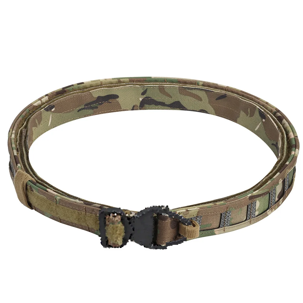 Airsoft Battle Belt 3 in 1 Tactical MOLLE Belt Hunting Outdoor Men Women Belts with 3 Layer Webbing Quick Release Metal Buckle