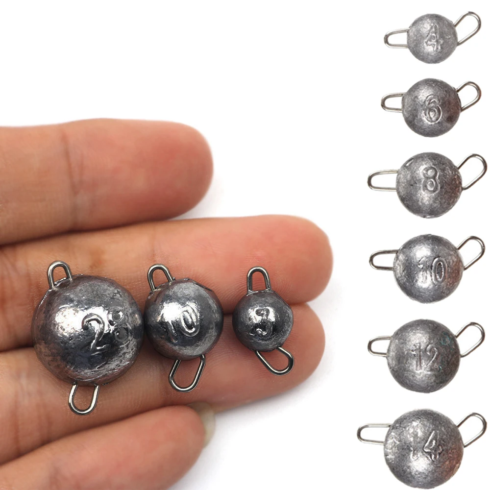 10pcs/lot Fishing Cheburashka Lead Sinker Jig Head Sinker Bullet Lead Weights Soft Lure Texas Group Fishing Accessories 2g-14g