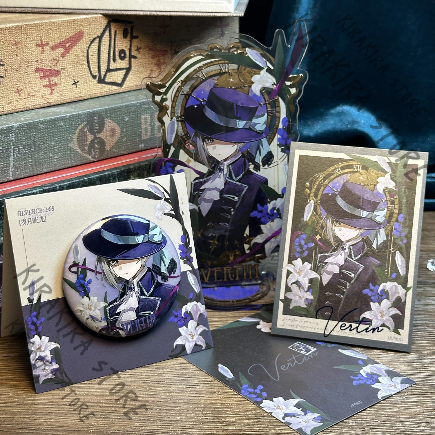 

Reverse:1999 Vertin Anime Double-flash Badge Hanging Drop Acrylic Standing Plate Card Cosplay Breastpin Pendant Emblem