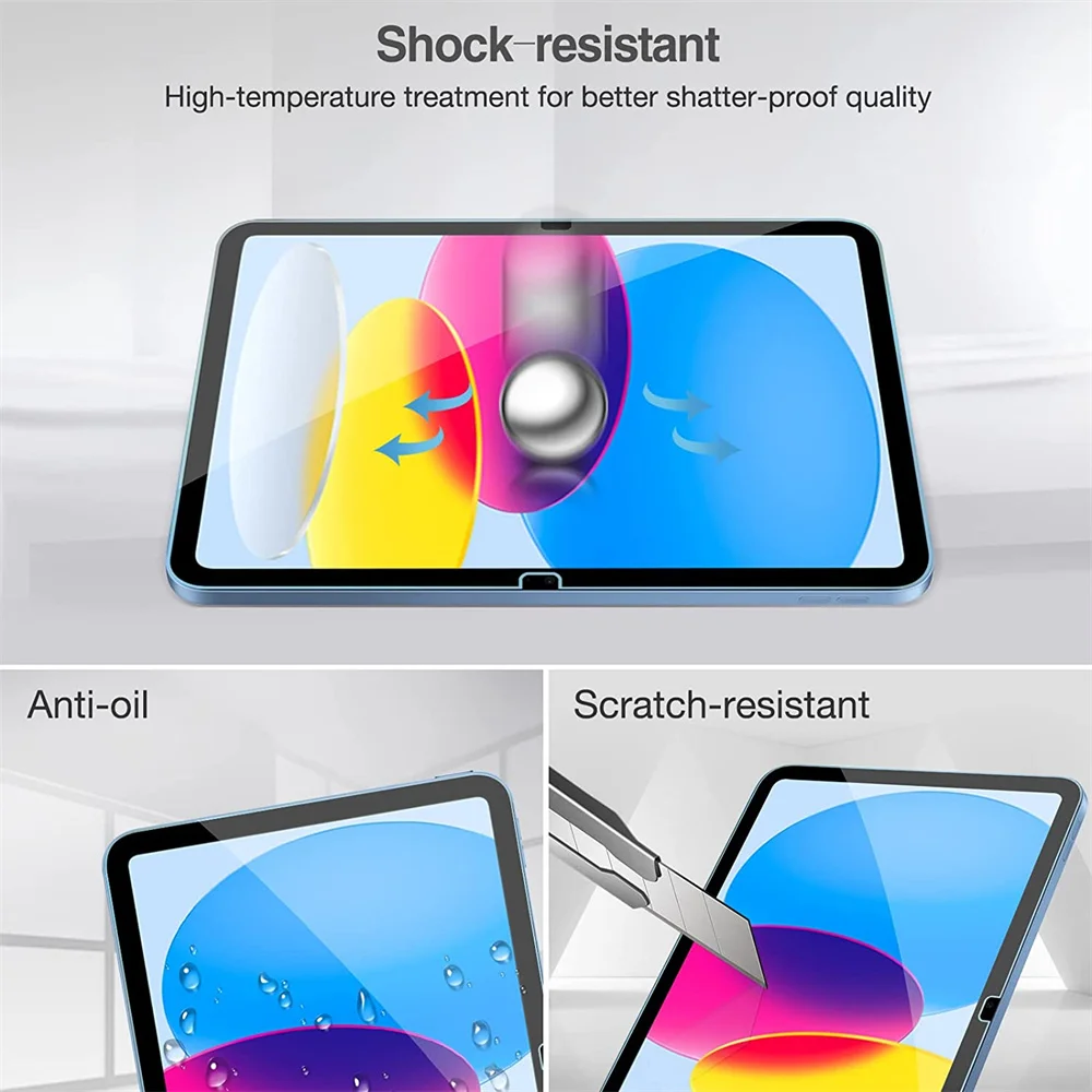 Película protectora de pantalla antiarañazos para iPad, vidrio templado para Apple iPad 10, 2022, 10,9, 10. ª generación, A2696, A2757, A2777, paquete de 3