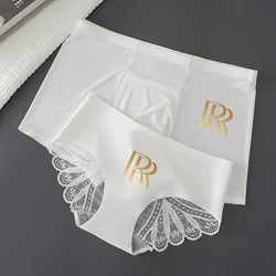 Fashion Matching Lace Couple Underwear Sexy Lovely Smooth Ice-silk Men Boxer Shorts Womens Bikini Briefs Elastic Lovers Panties