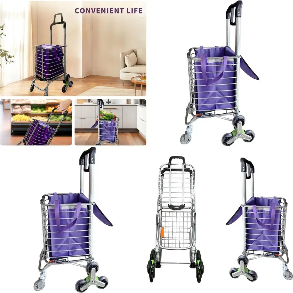 

Вездеходная складная тележка для подъема по лестнице - усиленная, для перевозки продуктов и грузов (до 20 кг)