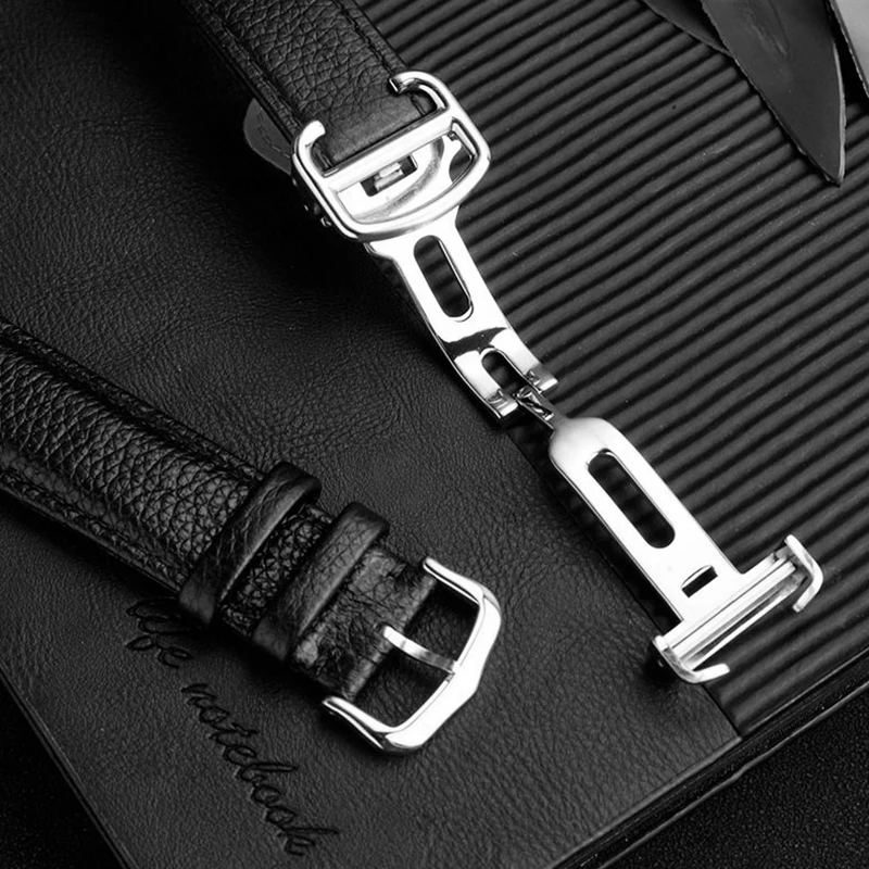 16mm 17mm 19mm 20mm 22mm 23mm For Cartier Tank Must London Solo cowhide Watch Strap Quick Disassembly Folding Pin Buckle view 5