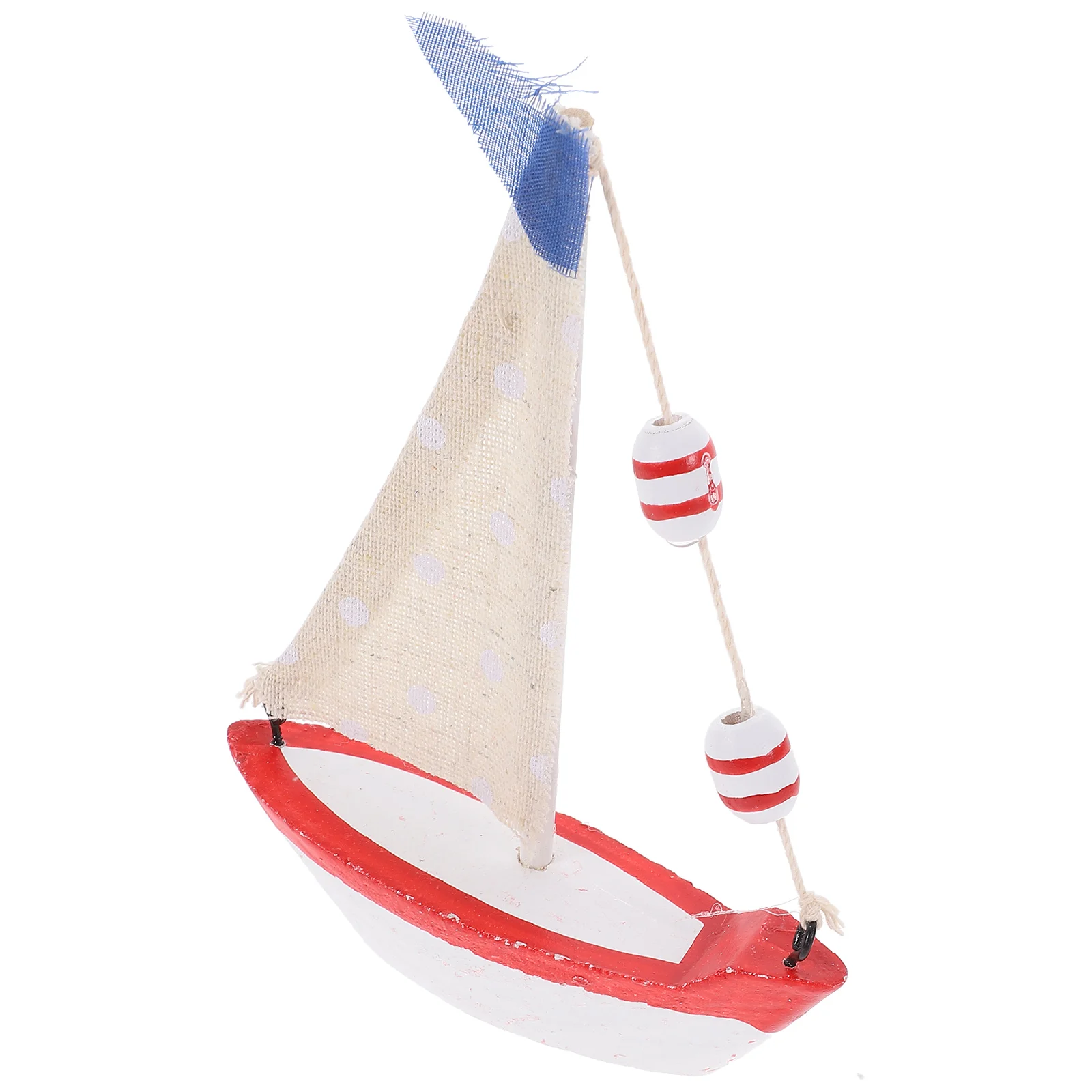 

Sailboat Decoration Mediterranean Style Resin and Wood Bright Nautical Theme Desktop Ornament for Home Office Sailboat Decor