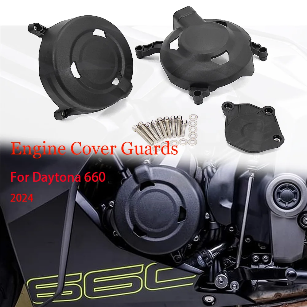 

Motorcycle Accessories For Daytona 660 2024 New Engine Cover Set Daytona660 DAYTONA 660 Protection Cover Engine Guard