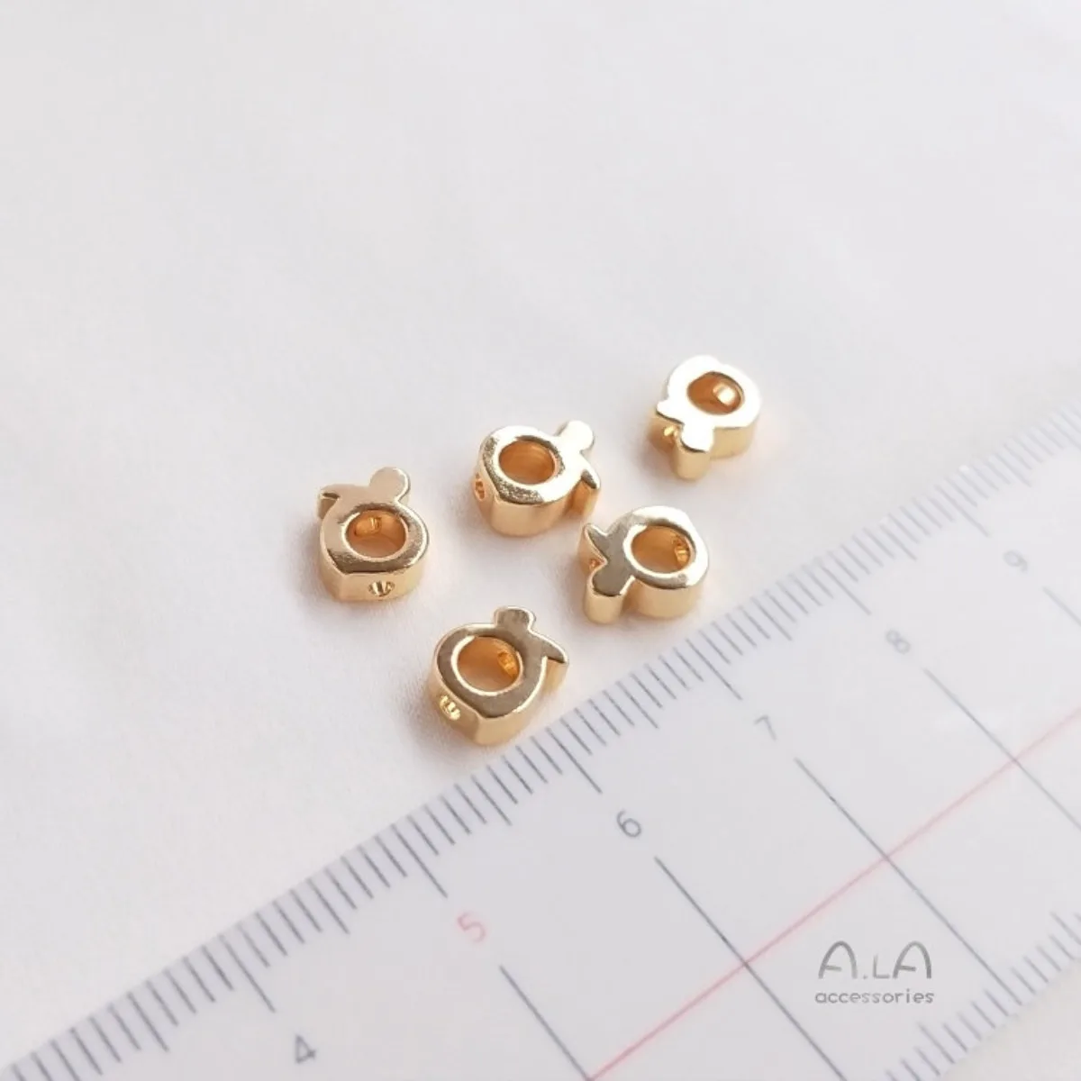 6x3mm 10pcs 14K Gold Plated Fish Shaped Beads Pendant DIY Bracelet Jewelry Accessories