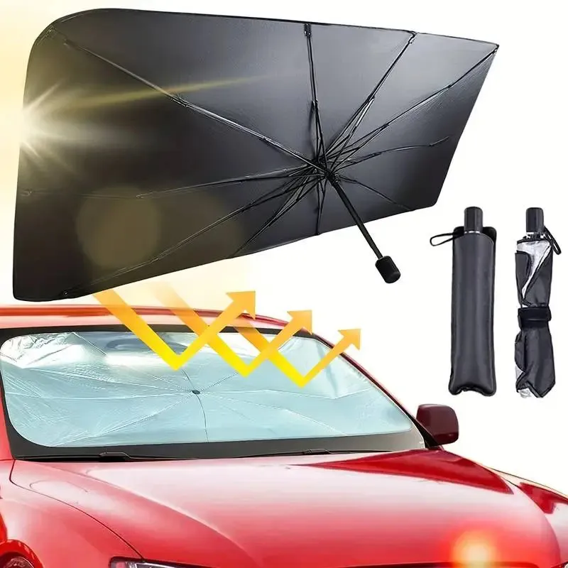 Car Sunshade Car Sunshade Retractable Sunscreen Heat Insulation Front Windshield Parasol