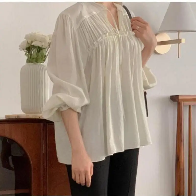 Korea Chic Tops Blusas Bow Tie Office Lady Elegant Transparent Button Basic Shirts Black Fashion Women Blouse