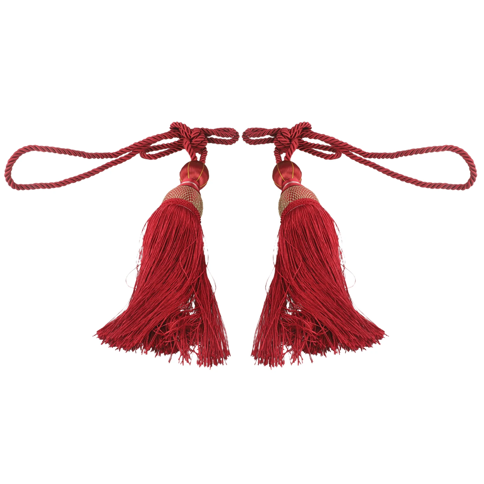 1 Pair Of Curtain Ropes 200g Silver Tassel Backs Ball Wall Hanger Blue Wall hanger Decorations Window Treatments