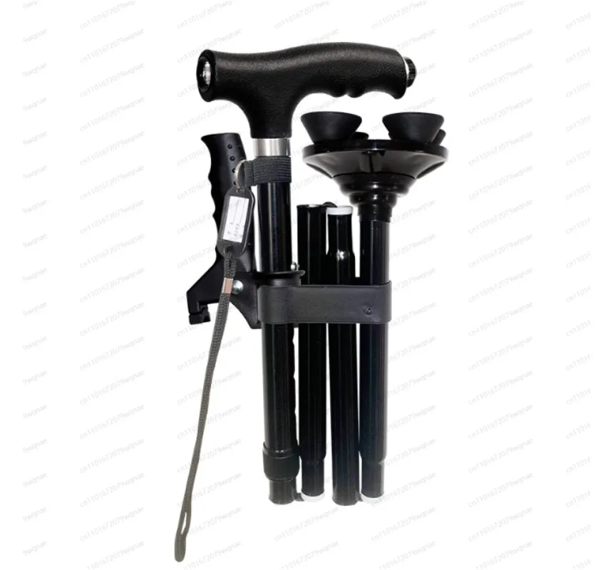 Elderly crutches Non-slip folding crutches Portable walking sticks Four-legged aluminum alloy