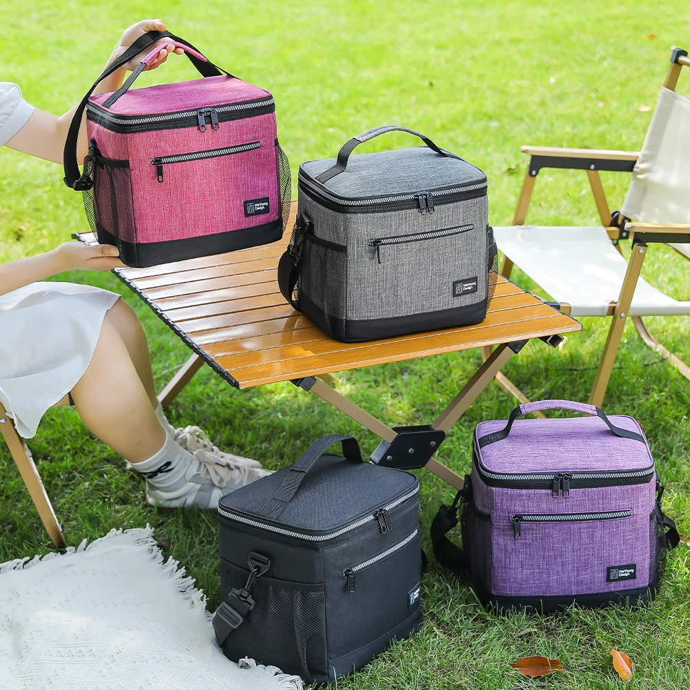 12L wasserdichte Isolierungs-Campingtasche mit PEVA-Folie-Innenfutter, große Kapazität, Mittagessen- und Bento-Tasche für Arbeit und Pendeln