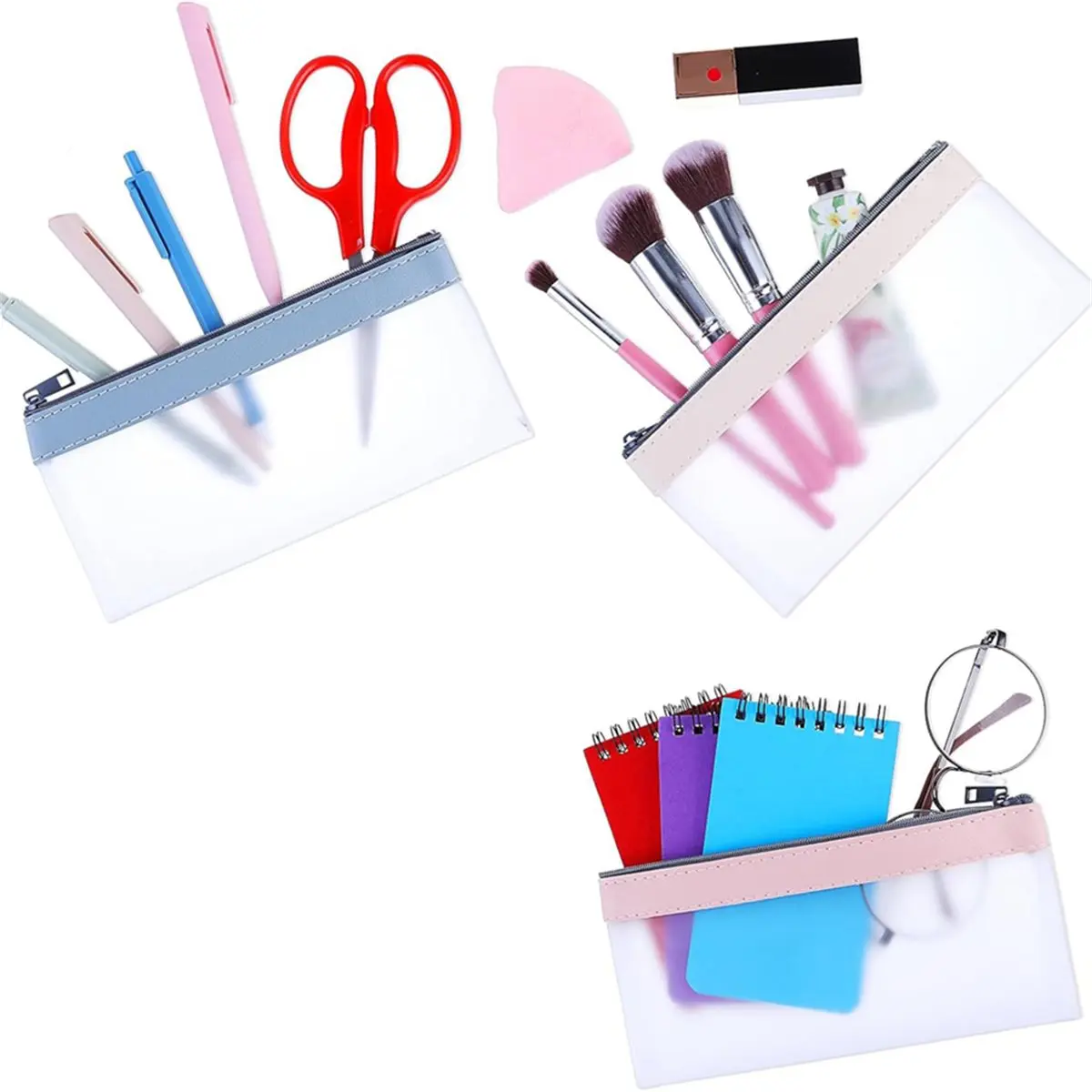 2026 New 8 Pack Money Bags with Zipper, Cash Envelopes Money Pouch Clear Bank Deposit Coin Bag Check Wallet Collectors