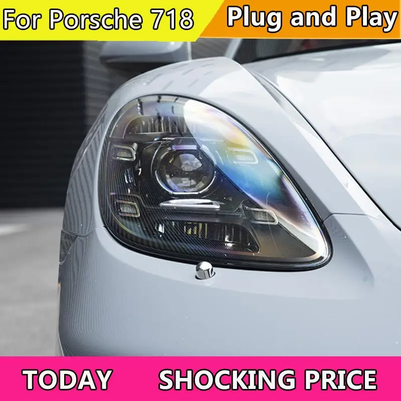 

Car Lights For Porsche 718 Cayman Headlights Boxster 2016-2023 Upgrade New Style LED PLDS Lasers Head Lamps 2 PCS Plug and Play