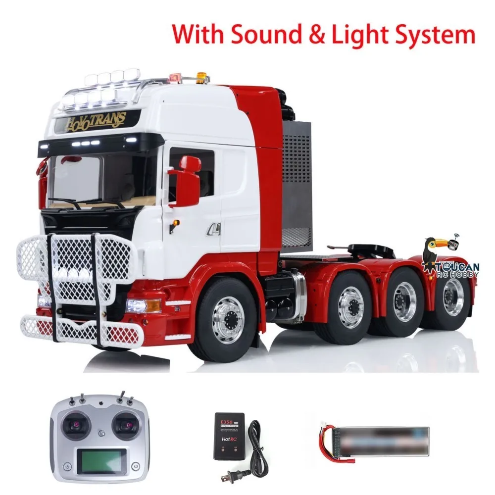 8X8 LESU RC 1/14 Tractor Truck Metal Chassis Radio Control Car Model with Light Sound Set Smoking Unit Painted Assembled RC Toy