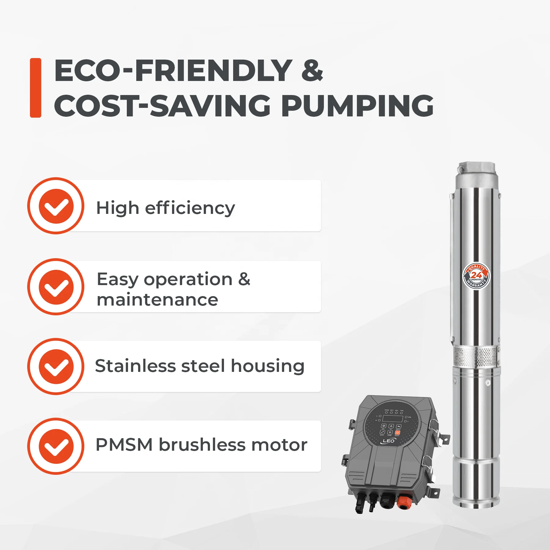 LEO LDP DC PMSM système de pompage multistadio pompe à eau de puits profond pour solaire