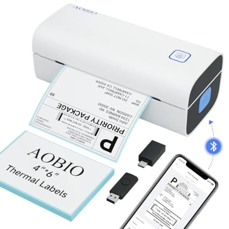 

Thermal Shipping Label Printer - 4x6 Label Printer for Small Business - Desktop Barcode Printer