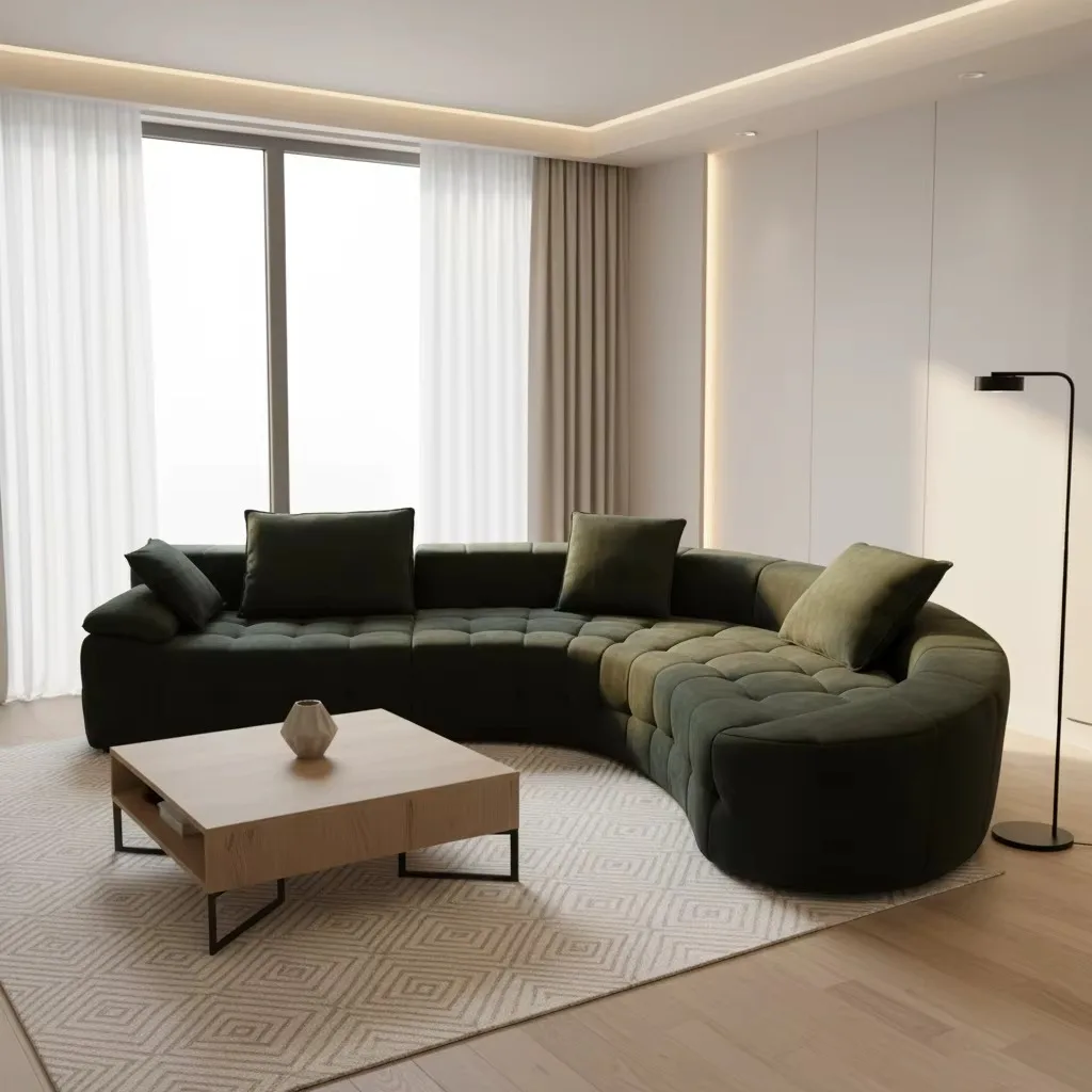 

Modular Padded Vacuum Compression Sofa Set - Space-saving, Affordable Apartment Living Room Fabric Sofa