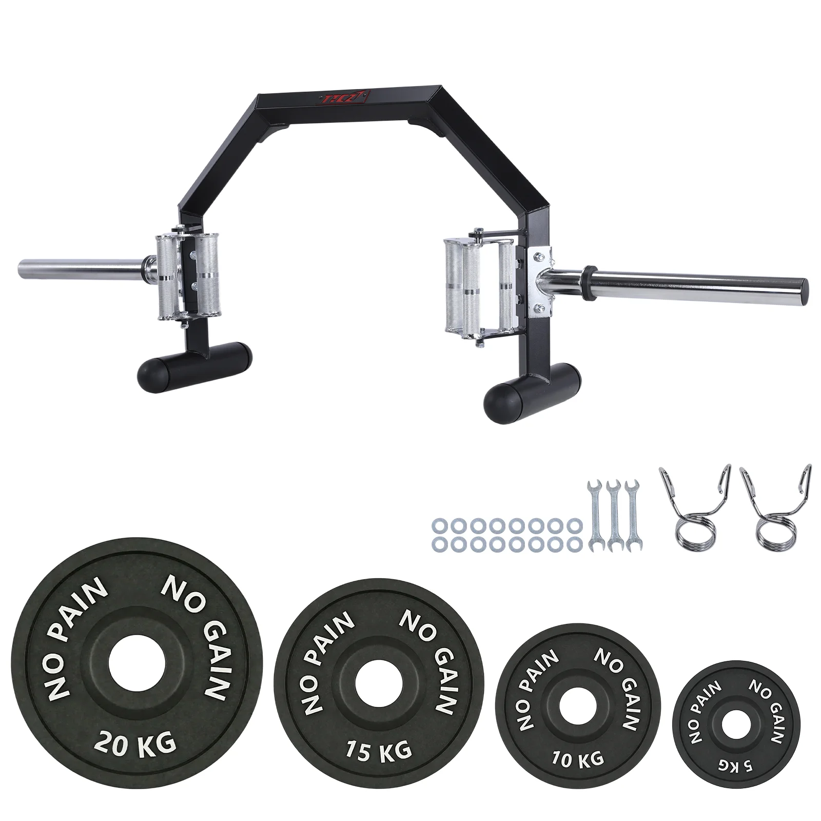 

Rackable Open Trap Bar Multi-Function Open-Ended Weightlifting Barbell Wear Resist for Deadlift Carries Lunges Squats