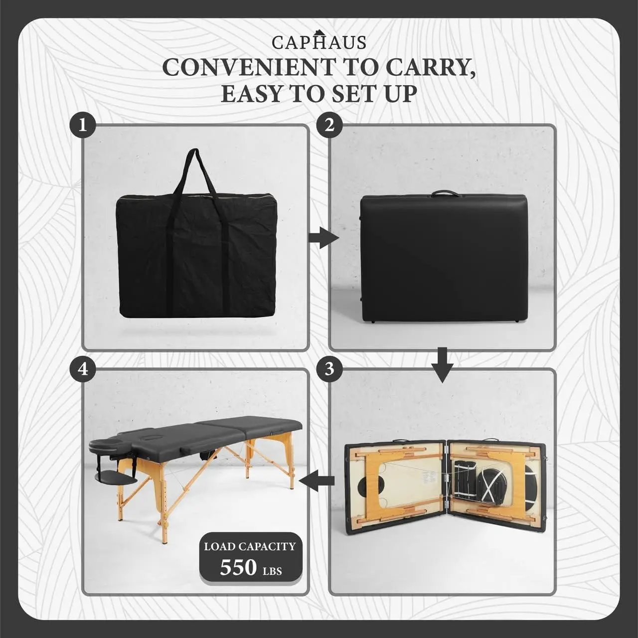 Table de massage en mousse à mémoire de forme de qualité supérieure, lit de massage pliable et portable de 84 pouces, lit de spa réglable, pieds en bois et étui de transport, recommandé