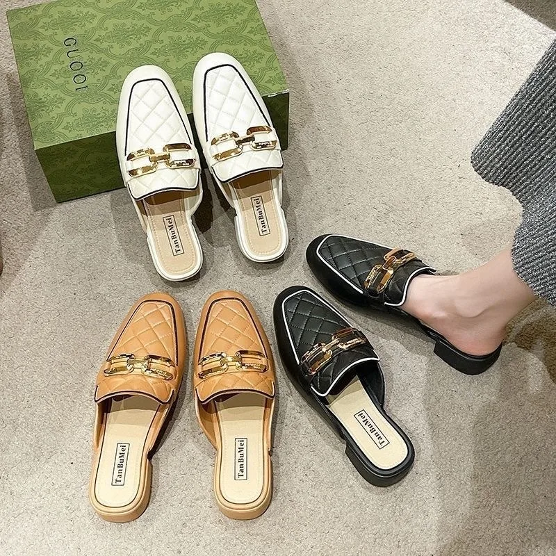 Summer Mules 2024 Outside Slippers Women PVC Non-slip Ladies Shoes Casual Sandals Fashion Shallow Solid Color Pantuflas Mujer