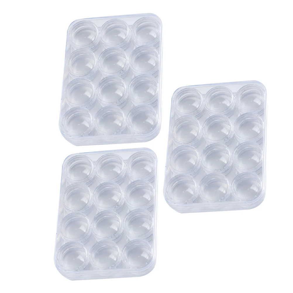 

3 set Manicure Accessories Storage Box Transparent Rounded Nail Art Holder Container Durable Salon Supply Organizer Case For