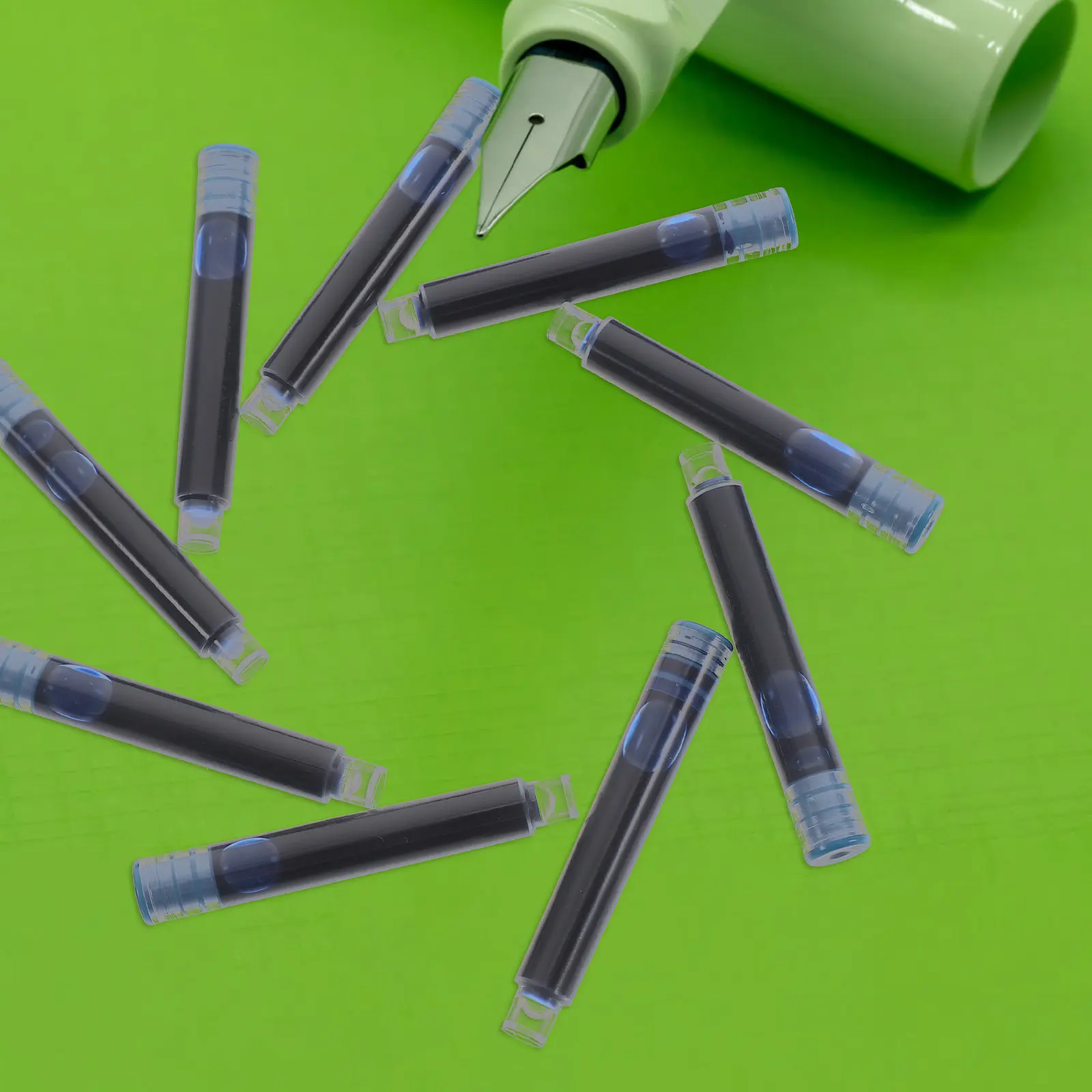 

100Pcs Ink Cartridges Small Writing Fountain Pen Refills Portable Replacement Pen Ink Cartridges for Daily Use