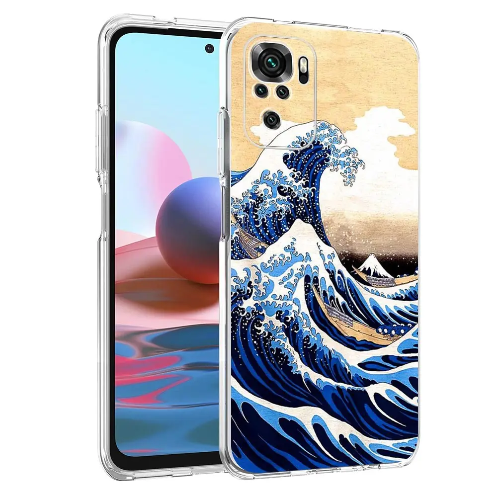 Phone Case For Xiaomi Redmi Note 13 12 5G 9S 9 8 10 11 Pro Plus 4G 9T 13C 12C10C 9C 9A 7 Cover Japan The Great Wave Of Kanagawa