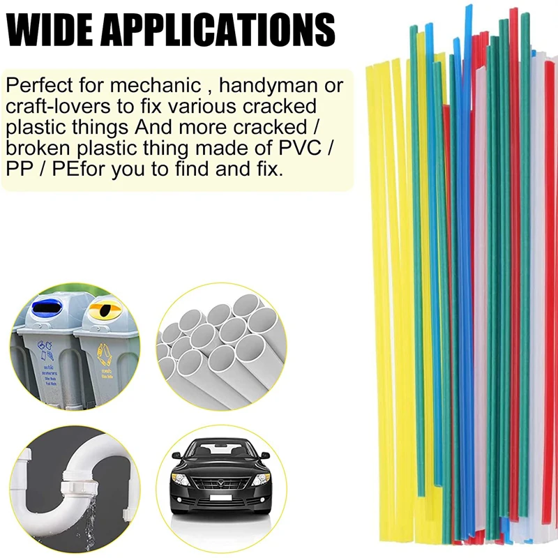 3 different types mixed plastic welding rod, PPRPPPVCABSPE welding rod, tip welding, plastic welding machine welding rod 50 pcs