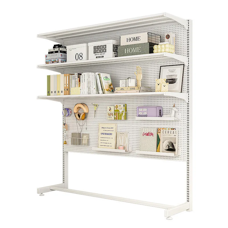Hole board shelf Floor shelf, desk against the wall storage display rack