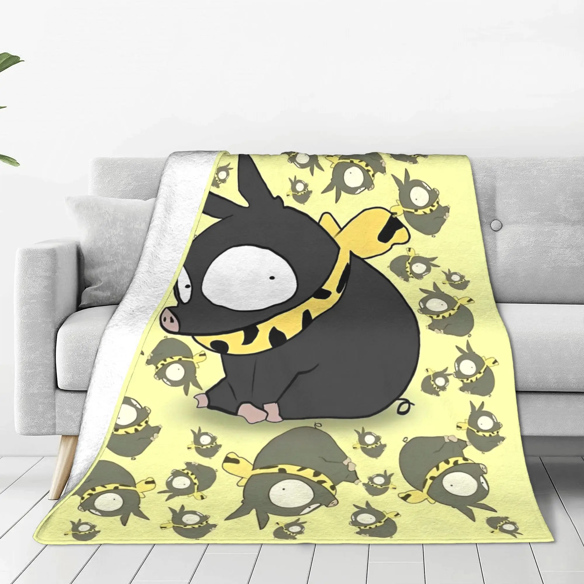 P-chan Ryoga Lost Pig Ranma 1⁄2 Blankets Fleece Adventure Comedy Lightweight Thin Throw Blankets for Outdoor Travel Bed Rug