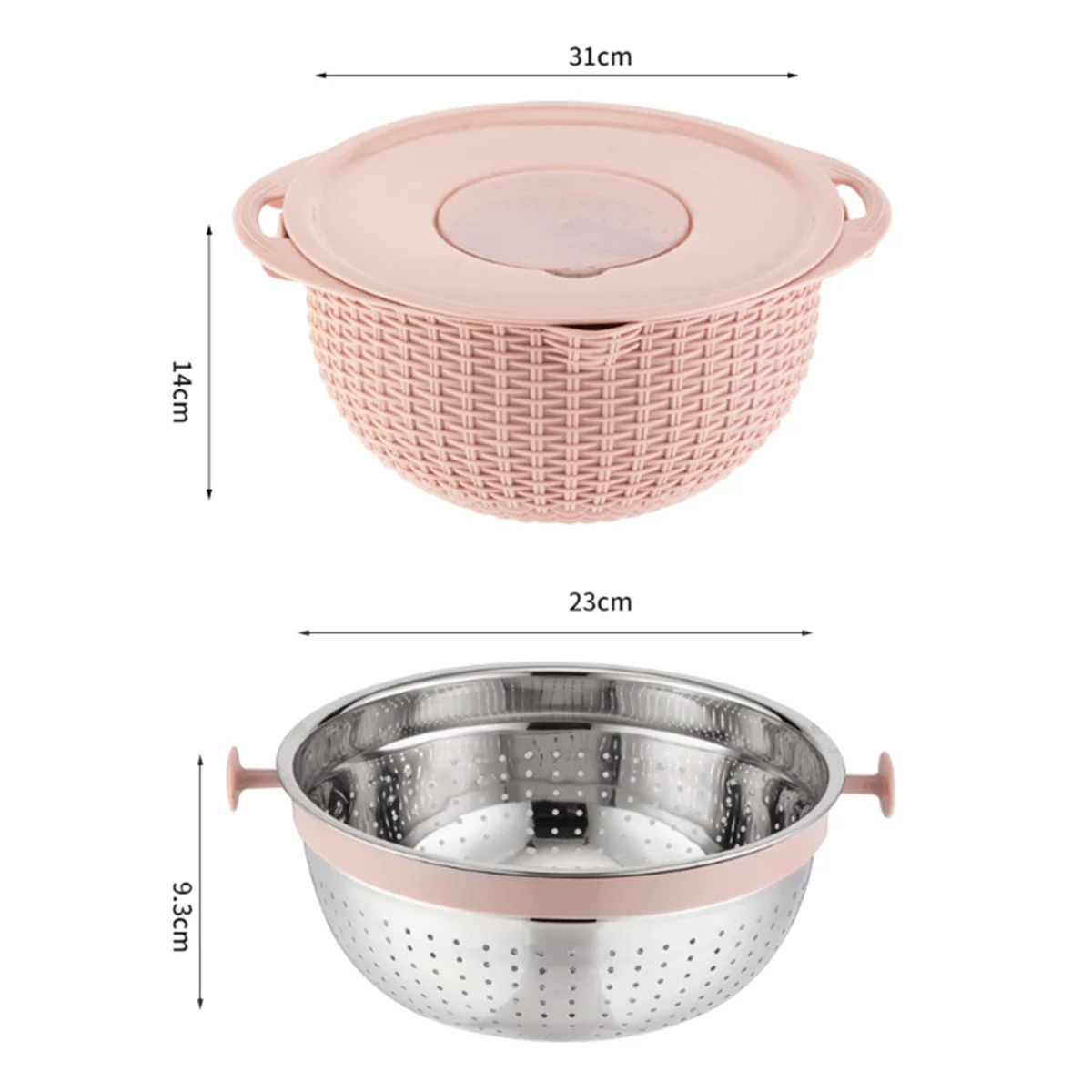 Colander with Mixing Bowl Grater Set Colander Bowl Fruit Strainer Bowl Colanders&Food Strainers Rotatable Kitchen