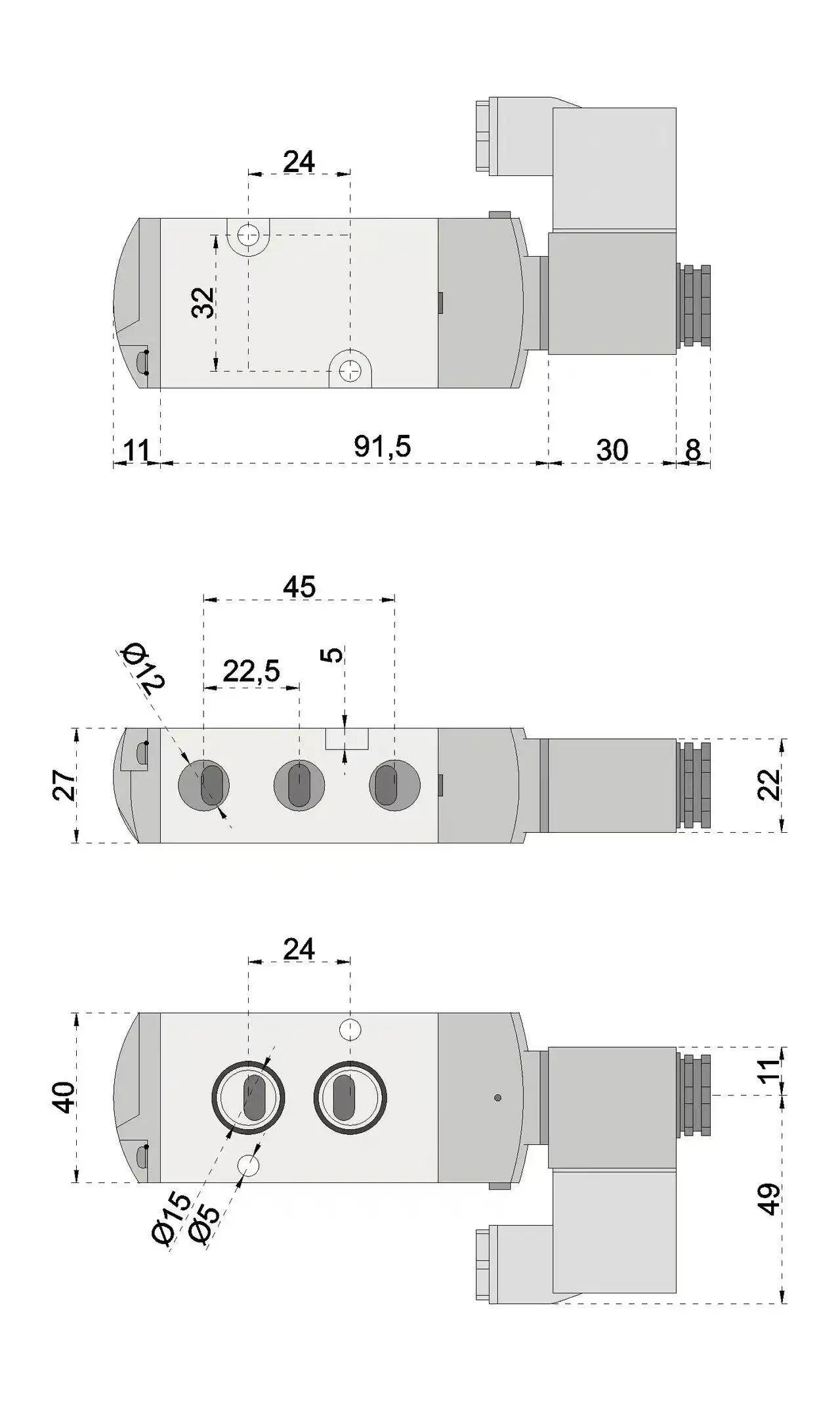 4M310-10 plate solenoid valve two-position five-way reversing solenoid valve two-position five-way