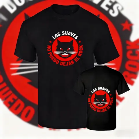 2025-26 여름 로스 수아베스 록 ‘노 푸에도 데하르 엘 록’ 100% 면 프린트 티셔츠 반팔 고품질 프린트 남성용 Y2k 2025-26 여름 로스 수아베스 록 ‘노 푸에도 데하르 엘 록’ 100% 면 프린트 티셔츠 반팔 고품질 프린트 남성용 Y2k