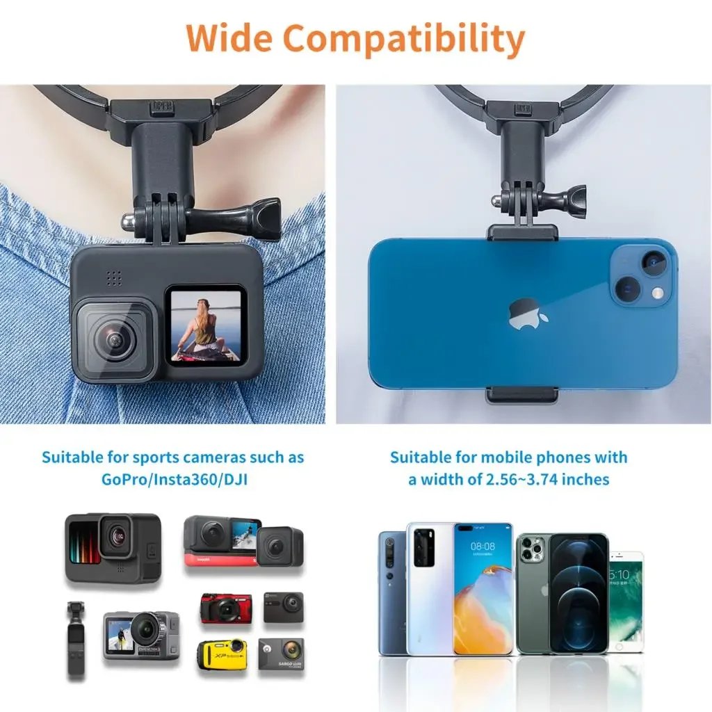 FF-F16A الرقبة عقد الهاتف الذكي الصدر جبل الحبل حزام ل GoPro بطل 10 9 8 7 6 Insta360 Osmo عمل آيفون سامسونج