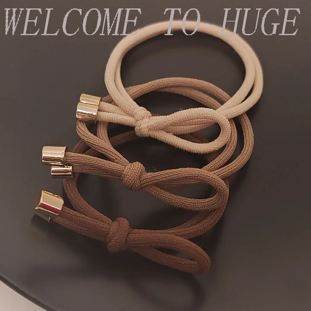 5pc Mode Europäischen und Amerikanischen Khaki Stil Elastische Haar Krawatten Ringe Seil für Frauen Mädchen für Haar Zubehör Pferdeschwanz halter – Detail 5