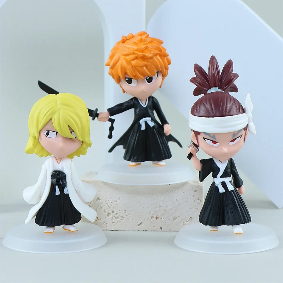 2Set Wholesale BLEACH Action Figure Cool Cute Anime Figure Toy Doll Model Desk Decoration For Kid Birthday Gifts