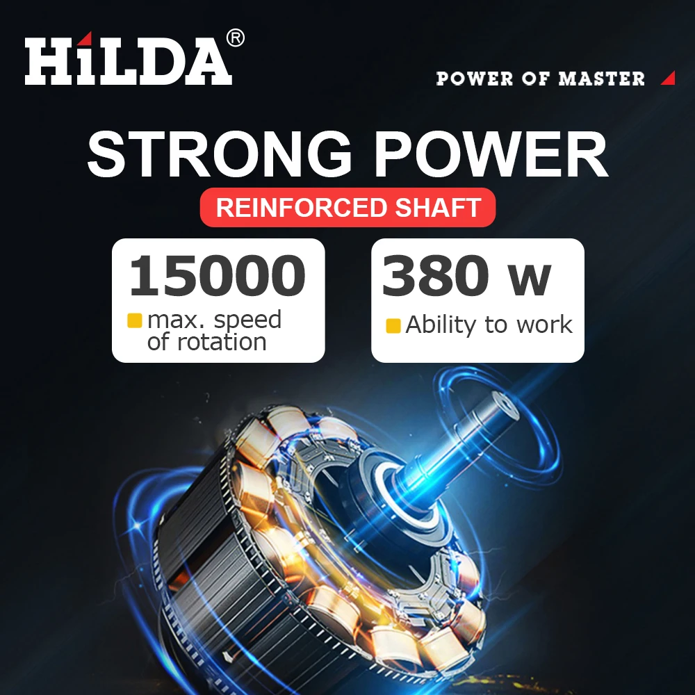 HILDA Ceramic Tile Beauty Sewing Tool 380W Electric Straight Grinder 6 Variable Speeds Cleaning Machine Grinder Sander Polisher 썸네일 2