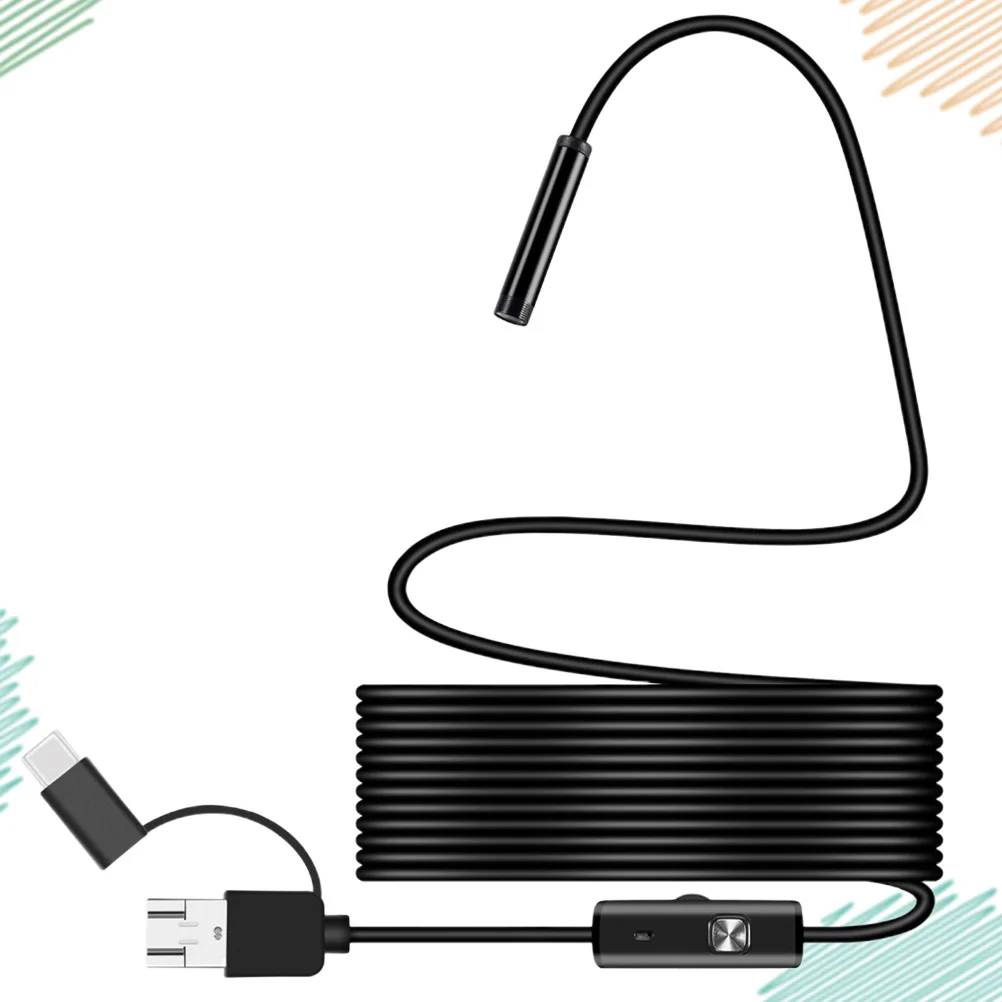 

1Pcs Waterproof Borescope Inspection Camera IP67 8mm Probe Diameter 3 in 1 Interface USB Type-C Micro Diagnose Broken Part Weld